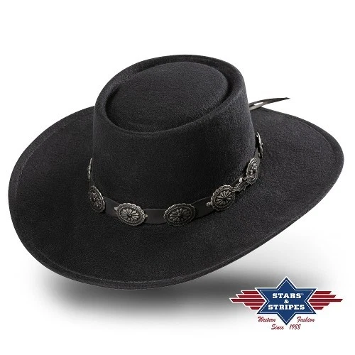 Cappello Da Cowboy Western INOGIH In Ecopelle, Classico Outback, Nero, Regolabile, Per Uomo E Donna
