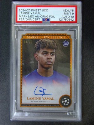 2024 Topps UEFA Lamine Yamal RC Marks Of Excellence Auto Orange