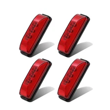 4PCS Red 3-LED Side Marker Light RV Truck Trailer Clearance Light Waterproof US