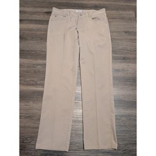 Peter Millar Mens Khaki Chinos Flat Front Straight Leg Pants Size 35x32