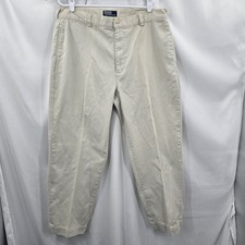 Polo Ralph Lauren Vintage Chino Pants Men's Size 38x30 Khaki Flat Front Cotton