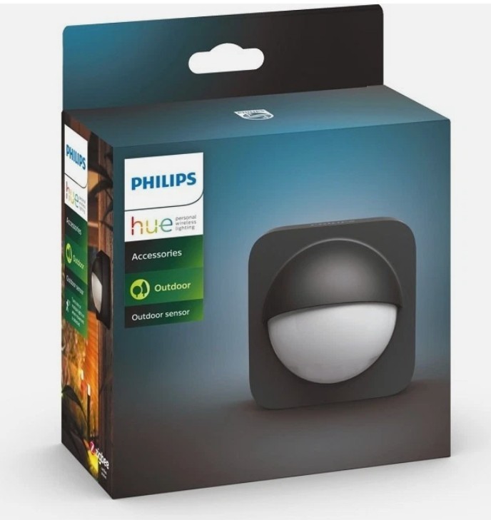Philips Hue Outdoor Sensor Schwarz Bewegungsmelder ZigBee drahtlos Wandhalterung