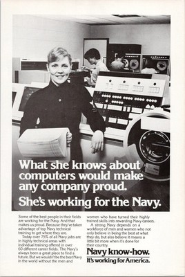 Navy 1981 Vintage Print Ad Computer Technical Training Military Recruiting