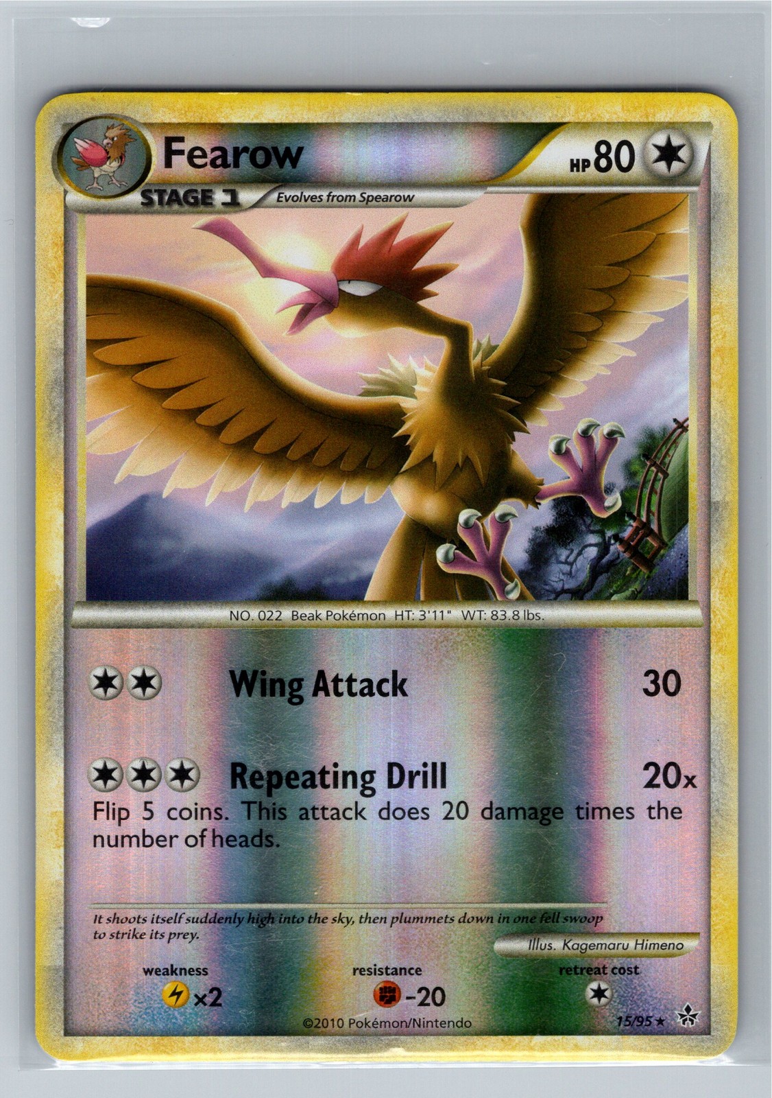 Unleashed #15/95 Fearow Reverse Holo LP