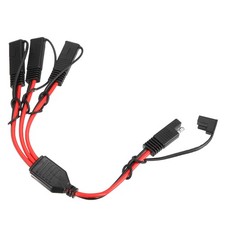 SAE Y Splitter Cable 12AWG Extension Cord 1 to 3 SAE Connector 0.8 ft with Caps