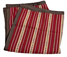 RALPH LAUREN Chimayo Euro Square Pillow Sham, 25" x 26" Red Striped 100% Cotton
