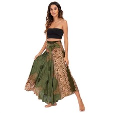 Boho Maxi Rock Kost&uuml;m Kleidung hoch taillierte Zigeuner f&uuml;r Frauen Tanz Damen