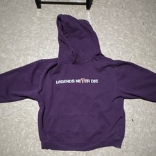 Juice WRLD Vlone Legends Never Die 999 Purple Cotton Fleece Hoodie Graphic Print