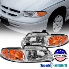 Fit 1996-2000 Dodge Voyager Caravan Chrysler Town Country Headlights Lamps 96-00