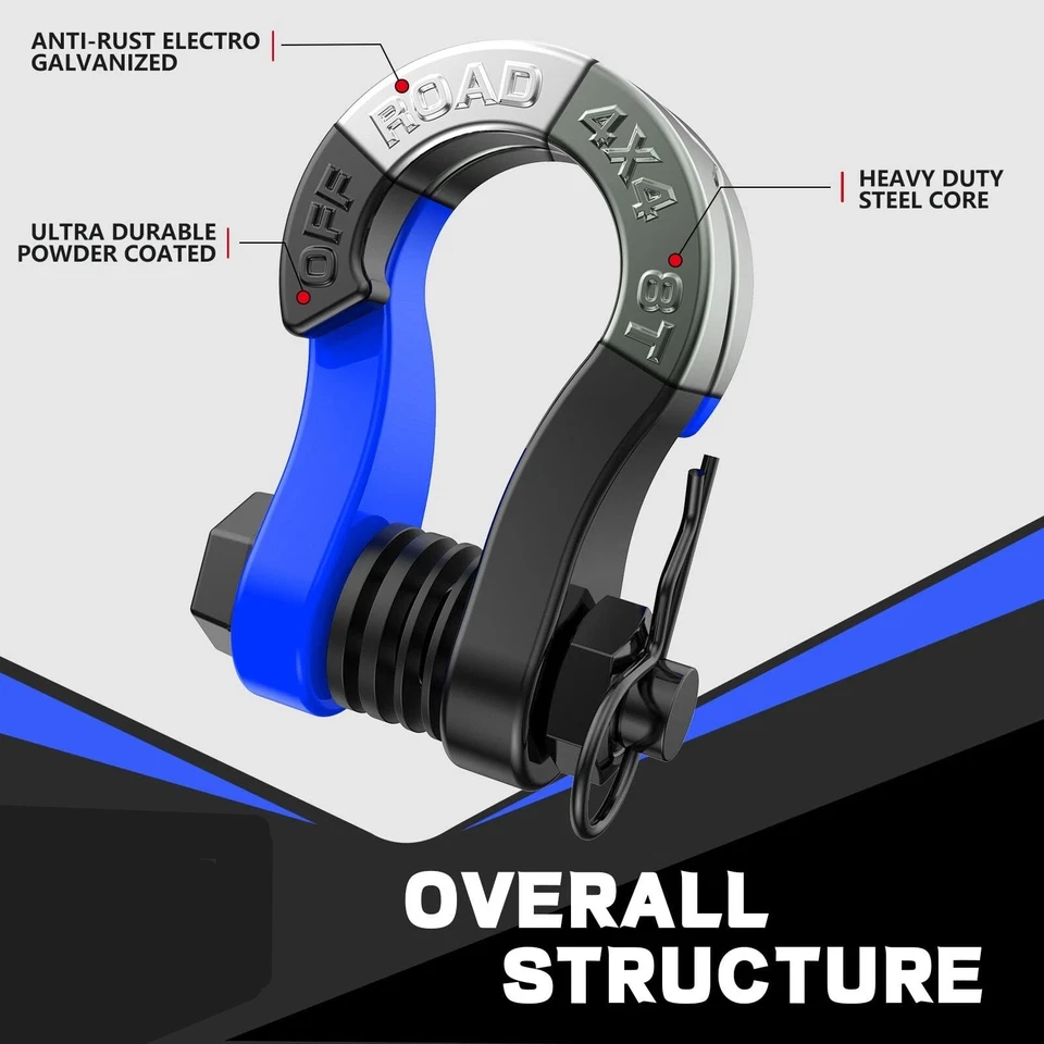 Split D Ring Shackles 45,000lb Break Strength, 3/4 Recovery - Image 4 of 4
