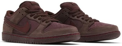 Nike Men's SB Dunk Low PRM Sneakers, Burgundy Crush, Size 11.5, Missing Lid