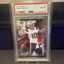 2024 Topps Finest Drake Maye RC PSA 10 GEM MINT #62 Patriots Star Rookie QB 🔥