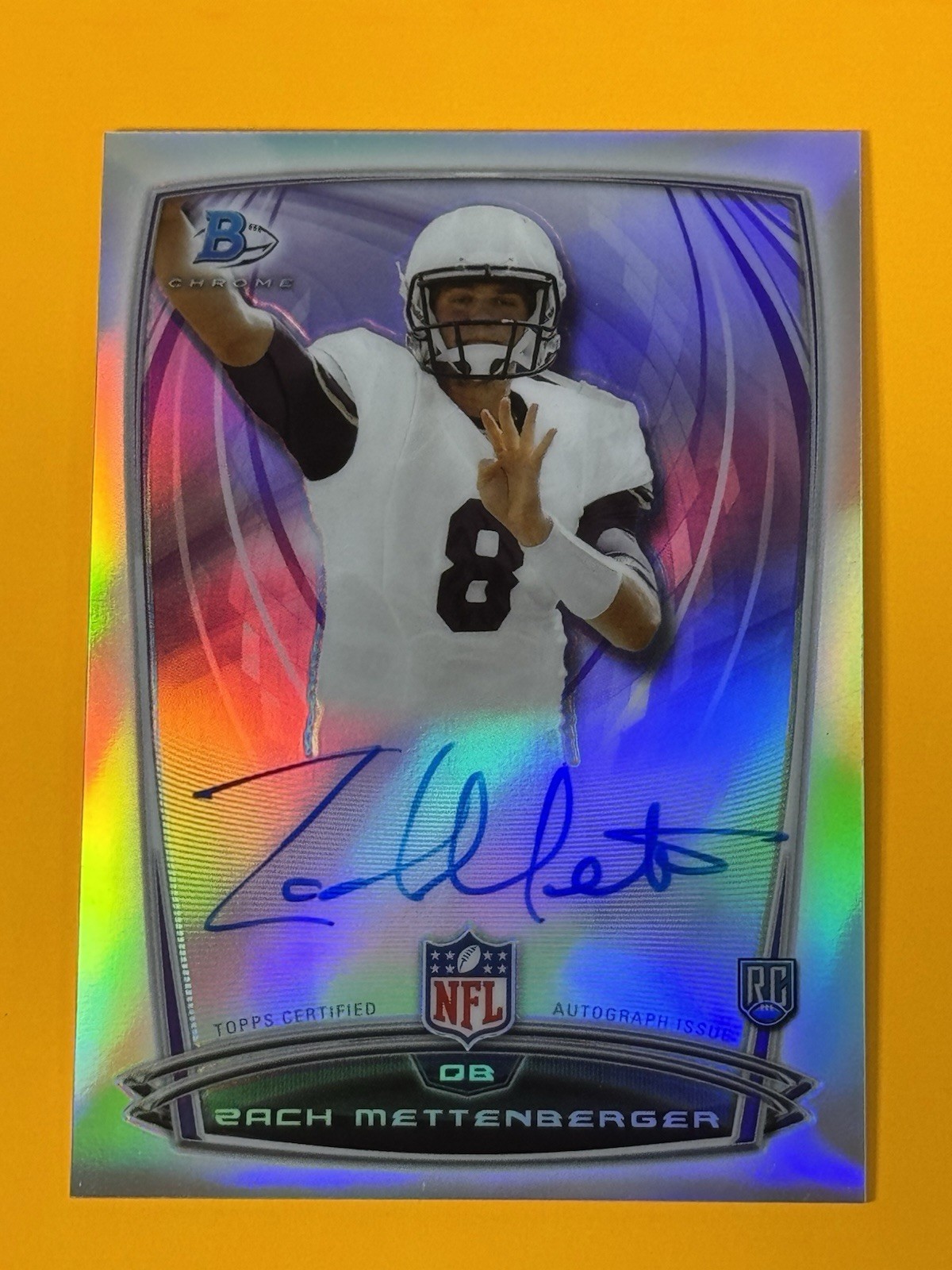 Zach Mettenberger Bowman Chrome Rookie Autograph #55 Prizm Refractor