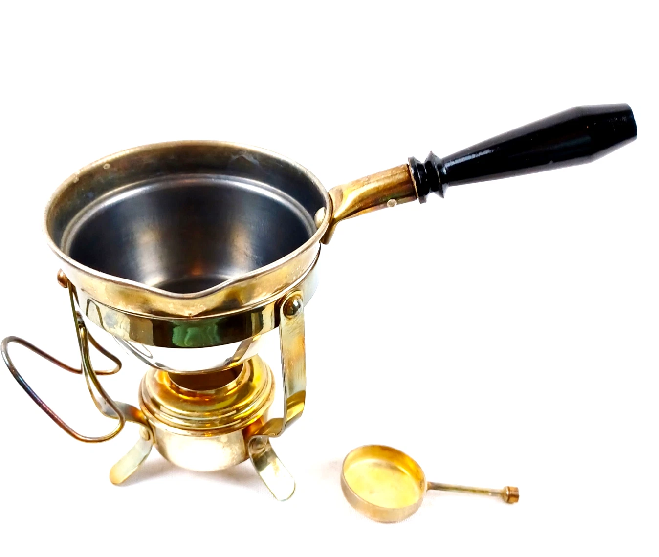 Silverplate Melting Pot Vintage with Measuring Spoon