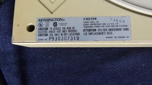 Vintage Kensington 62104 Master Piece Plus Surge Protector 5 Outlet - Picture 11 of 11