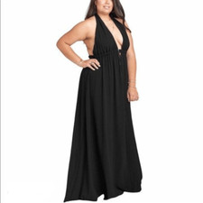 Show Me Your Mumu Navy Luna Halter Dress Size XXL