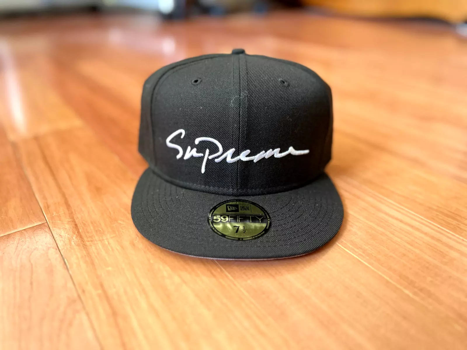 Supreme x New Era   Classic Script   Chapeau/Bonnet ajusté   7 1/2   Noir   FW18   Neuf