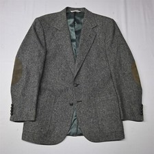 Vtg Stafford 41R 42R Gray Fleck Tweed USA Made Wool Blazer Sport Jacket Coat