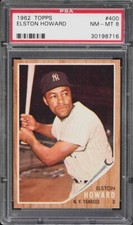 1962 Topps BB Card #400 Elston Howard New York Yankees PSA 8 NM-MT