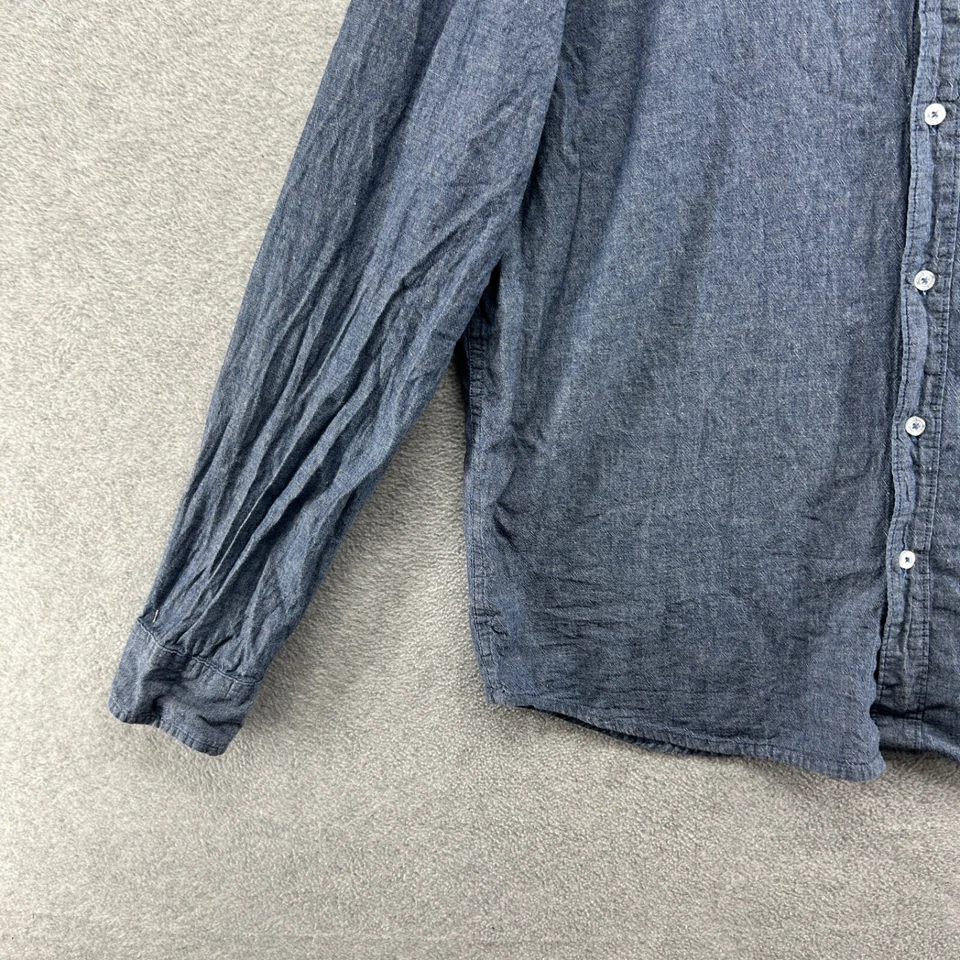 Camisa Vince Camuto Para Hombre Talla XL Azul Manga Larga Abotonada Algodón Vestido Informal Foto 2 de 4