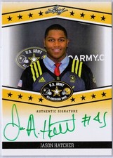 2013 JASON HATCHER Leaf Army All-American Bowl Tour Autograph Green Ink /25