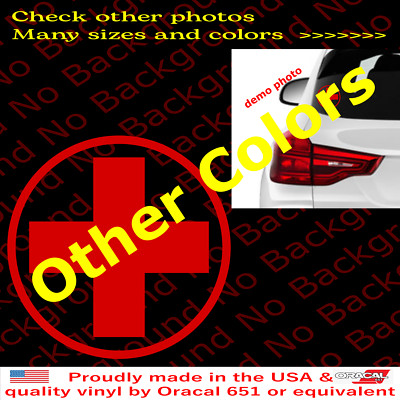 Red Cross Sign Medical First Aid Vinyl Die Cut Decal Sticker Hospital FY152