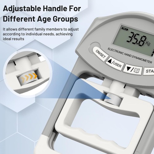 Kuptone Electronic Hand Dynamometer 90 kg / 200 lbs Capacity Range Hand Grip St - Picture 2 of 6