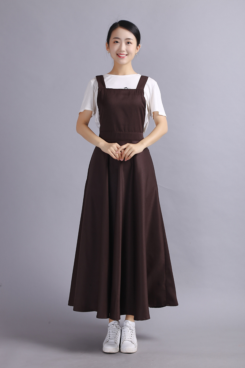 Lady Long Apron Pinafore Dress with Ties Pockets Kitchen Cooking Work Keep Clean | eBay Lady Long Apron Pinafore Dress with Ties Pockets Kitchen Cooking Work Keep Clean | eBay