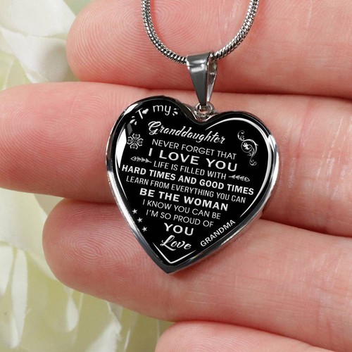 To My Granddaughter Gift - Luxury Heart Necklace For Birthday Wedding Christmas - Picture 7 of 10