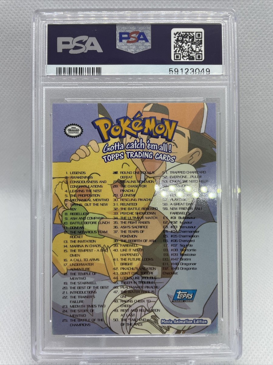 1999 Topps Pokemon Movie Edition Checklist PSA 9 MINT BLUE LOGO | eBay