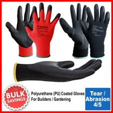 24 PAIRS NEW PU COATED SAFETY WORK GLOVES GARDEN GRIP MENS BUILDERS GARDENING