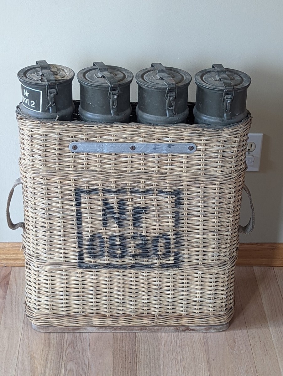 RARE*** Nr 0830 German Wicker Artillery Shell Basket EMPTY