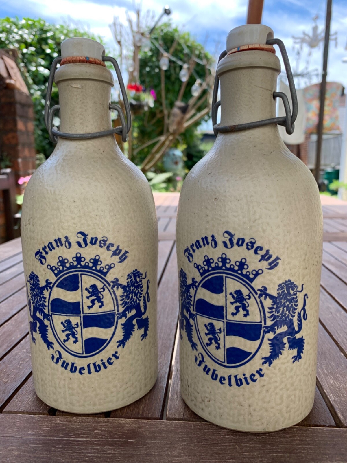 Pair of Vintage Franz Joseph Jubelbier MKM Max Kruger German Stoneware