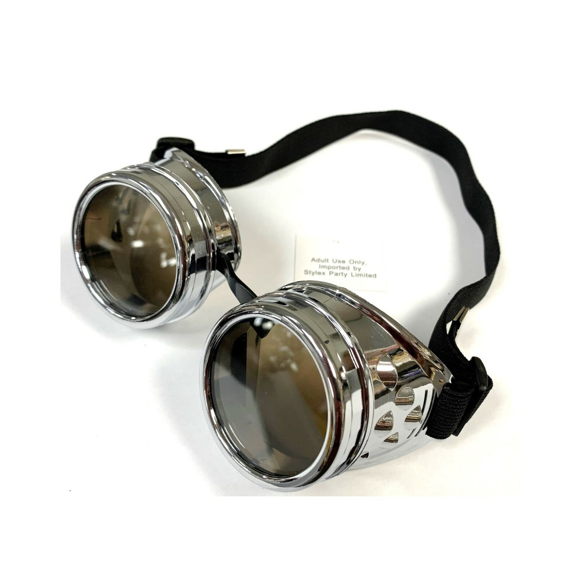 STYLEX Steampunk Cyber Goggles – Verstellbar, Schwarz, Mit Spikes Für Gothic & Cosplay!