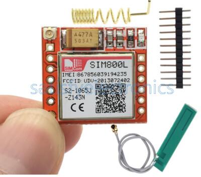 SIM800L Smallest GPRS GSM Module With Antenna TTL Card Board Quad-band Onboard F