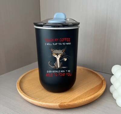   Edelstahl Thermobecher Kaffee Katze Grumpi Cat Kaffeebecher To Go Geschenk  