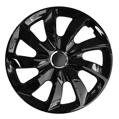Lot De 4 Enjoliveurs STIG EXTRA - Noir Et Doré - Taille 15 Pouces