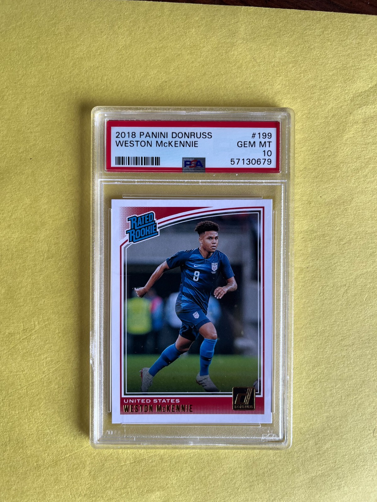 2018-19 Donruss Weston McKennie RC PSA 10 GEM MINT Rated Rookie #199 Base (79)