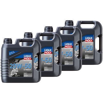 LIQUI MOLY Motoröl mineralisch Motorenöl Motoröl Racing 4x 4 Liter 20W-50