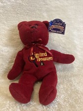 Limited Treasures Premier Edition SHERLOCK BEAR Retired 1998 Plush - Maroon