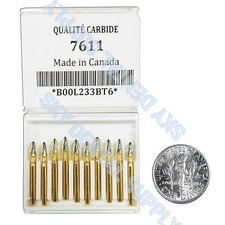 Beavers Carbide Burs 12BLADE TRIMMING  FINISHING 7611 Made in Canada T F Bur