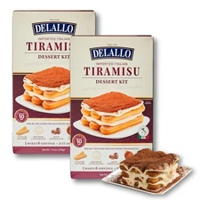 DeLallo Tiramisu Complete Dessert Kit, No-Bake Italian Cake Mix, Italy  (2-Pack)