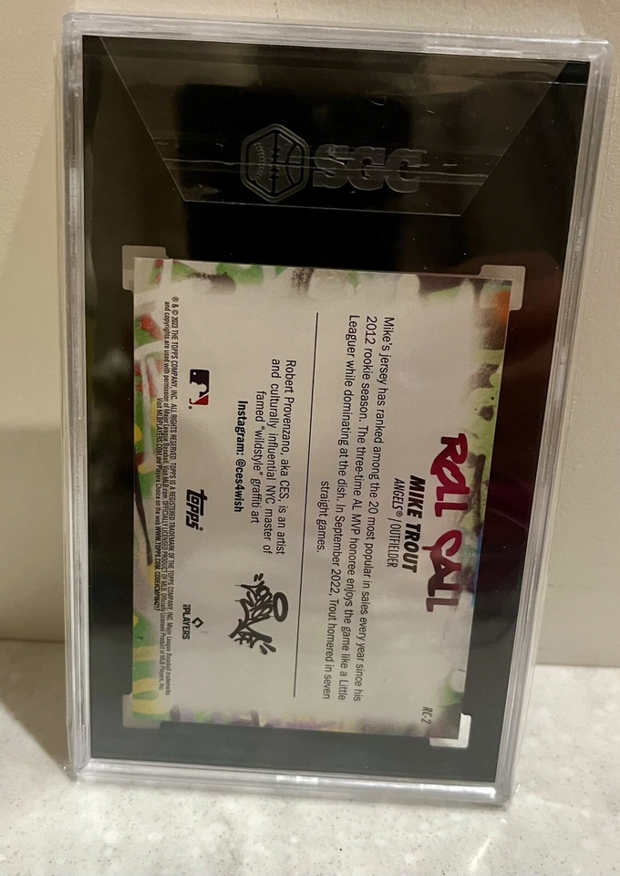 2023 Topps Big League Mike Trout #RC-2 Roll Call Wildstyle Edition SGC 10 - Image 2 of 2