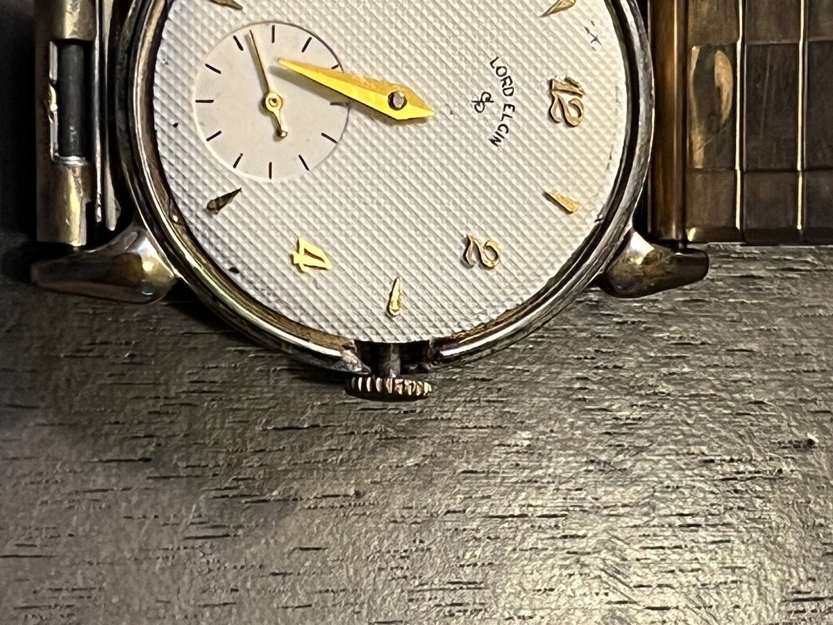 Montre Vintage Homme Elgin 21 Bijoux - Chronographe - Cadran Inhabituel - Révision Récente - Occasion