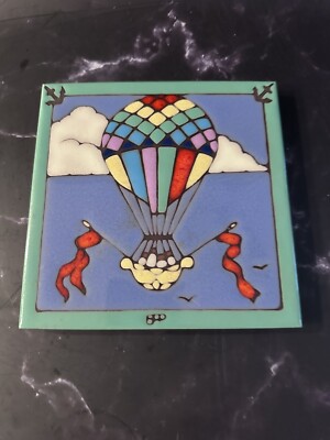 Prusa Tiles Hand Made Hot Air Balloon Trivet Hot Plate Or Wall Hanger
