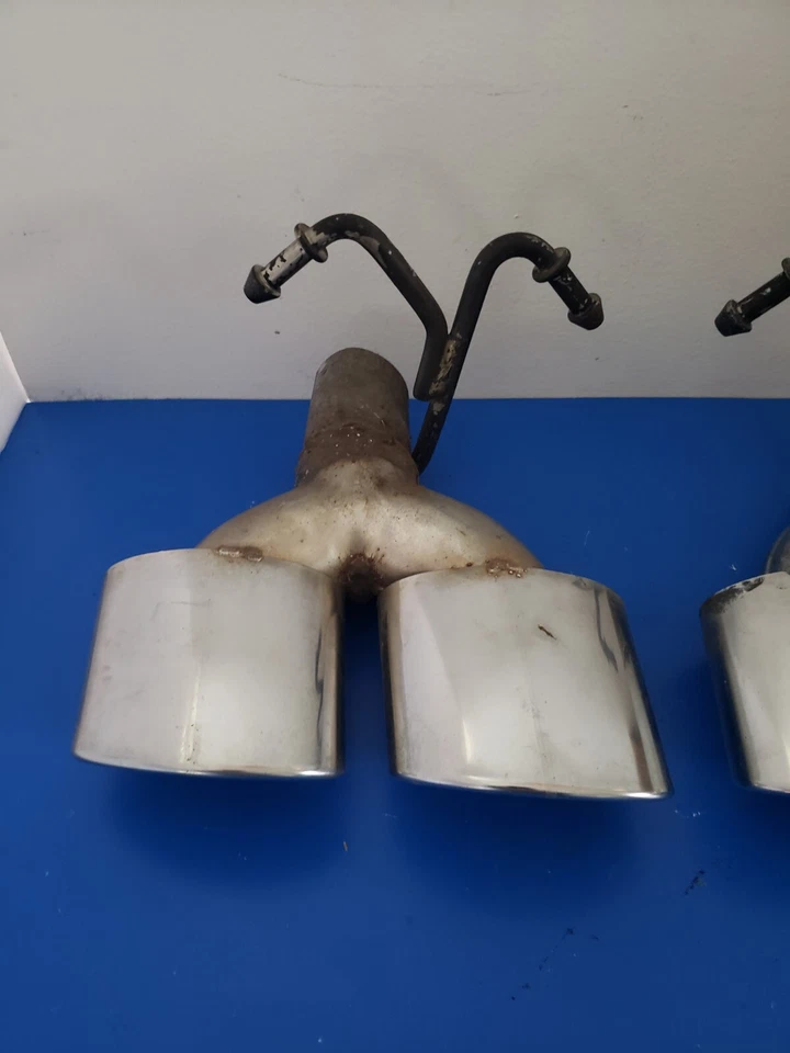 1996 96 Cadillac Eldorado OEM Exhaust Pipe Tips Rear Tail Throat Muffler Steel - Image 2 of 4