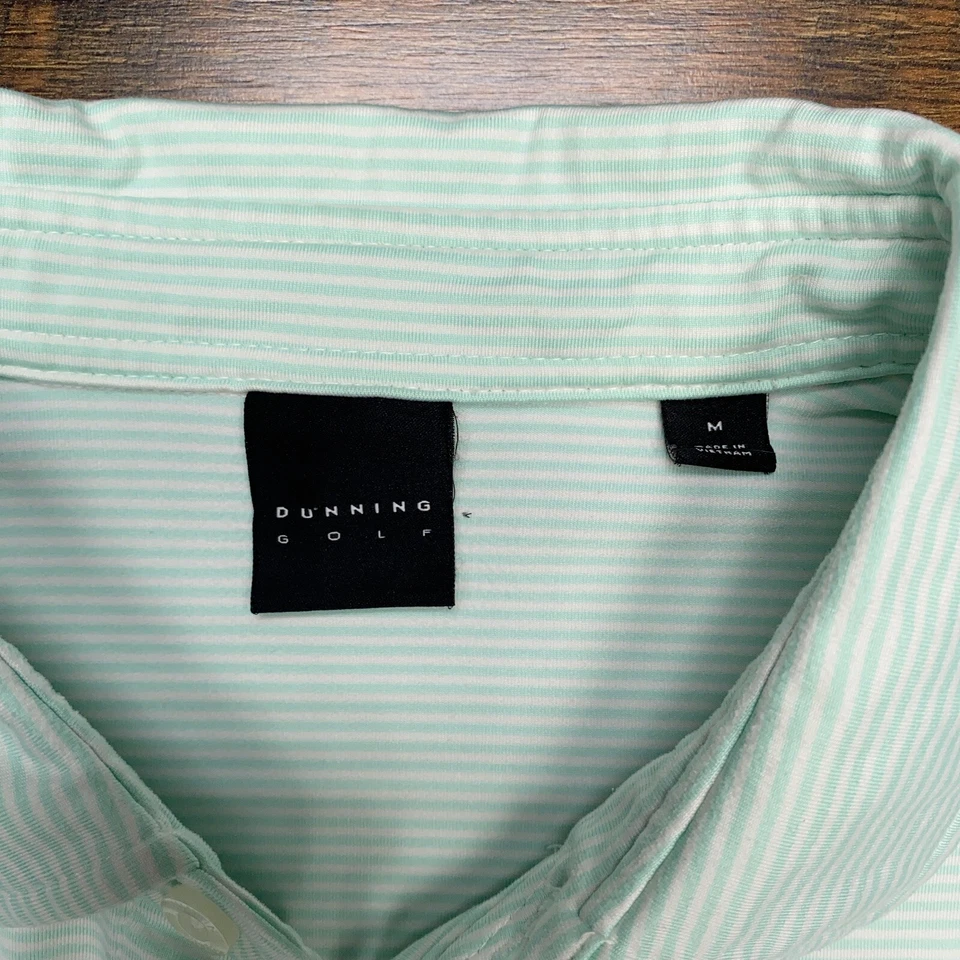 Camisa polo de golf Dunning adulto mediana a rayas verdes para hombre Foto 4 de 4