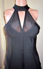 Fashion Nova Black Halter Neck Bandage Bodycon Cocktail Prom Midi Dress Med NWT