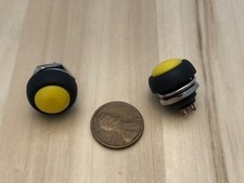 2 yellow Normally open ON/Off SPST Momentary Round Push 12mm Button Switch c10
