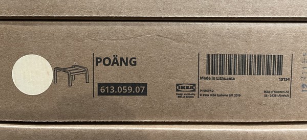 SOLO MARCO OTOMANO IKEA POANG, chapa de abedul 613.059.07 - NUEVO
